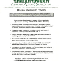 Community Action housing stabilization program flyer