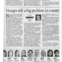 "Hunger still a big problem in county" guest column