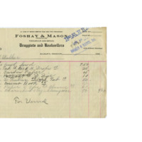 Receipt given to Cyrus Walker by Foshay & Mason, Inc., Druggists and Booksellers
